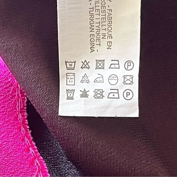 Zara Neon Fuchsia High Collar Shoulder Pads Sleeveless Mini Dress Size S - Picture 15 of 16